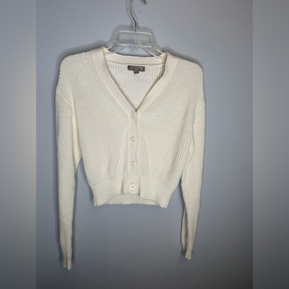 JCrew cotton cashmere cardigan women’s size Large white